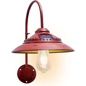 Solar Barn Light - Waterproof Metal Solar Outdoor Lights with  Glass LED Bulbs